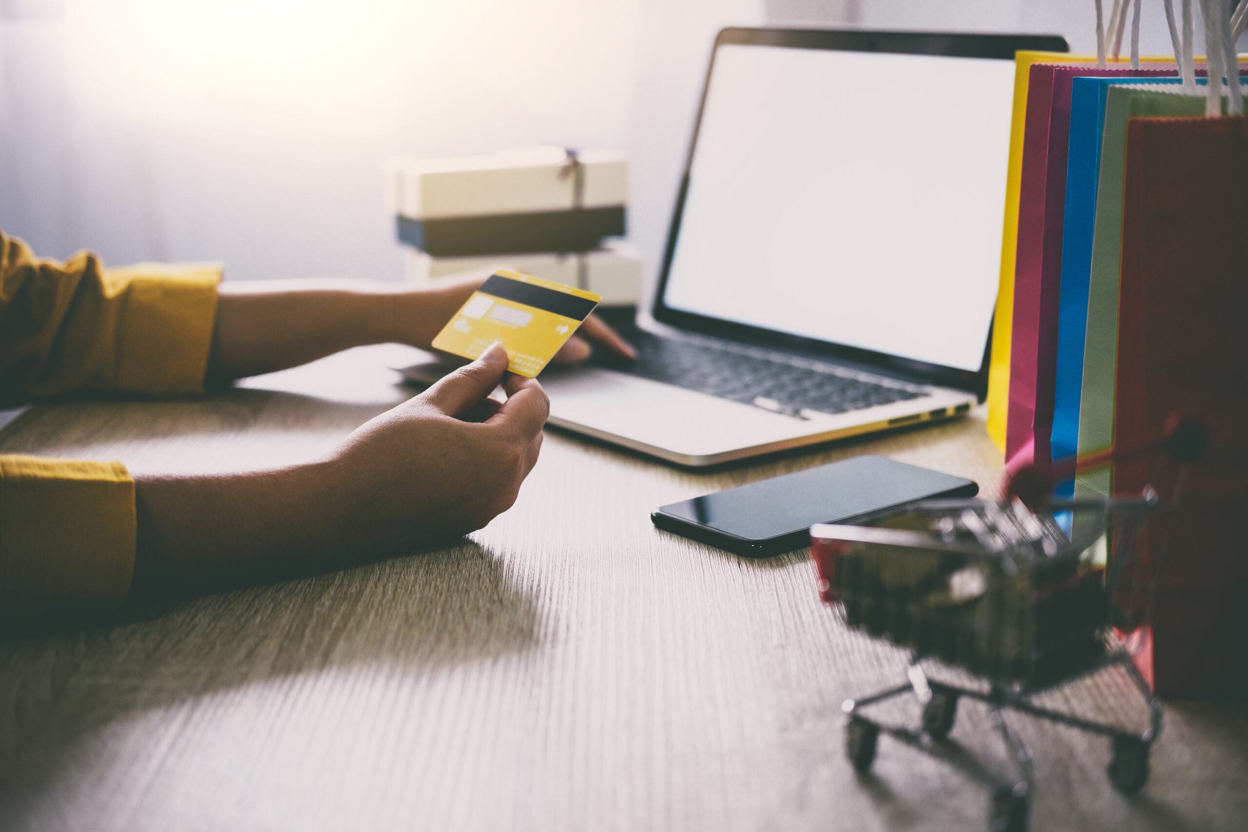 Person making payment with card